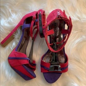 Kenneth Cole Reaction stacked Heels Sz 6.5